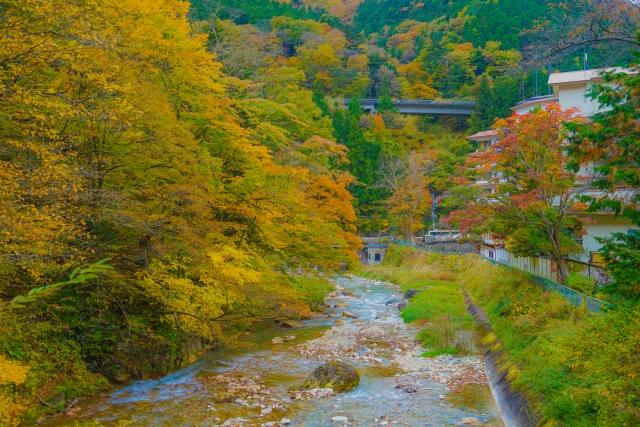 四万温泉・奥四万湖 国道353号